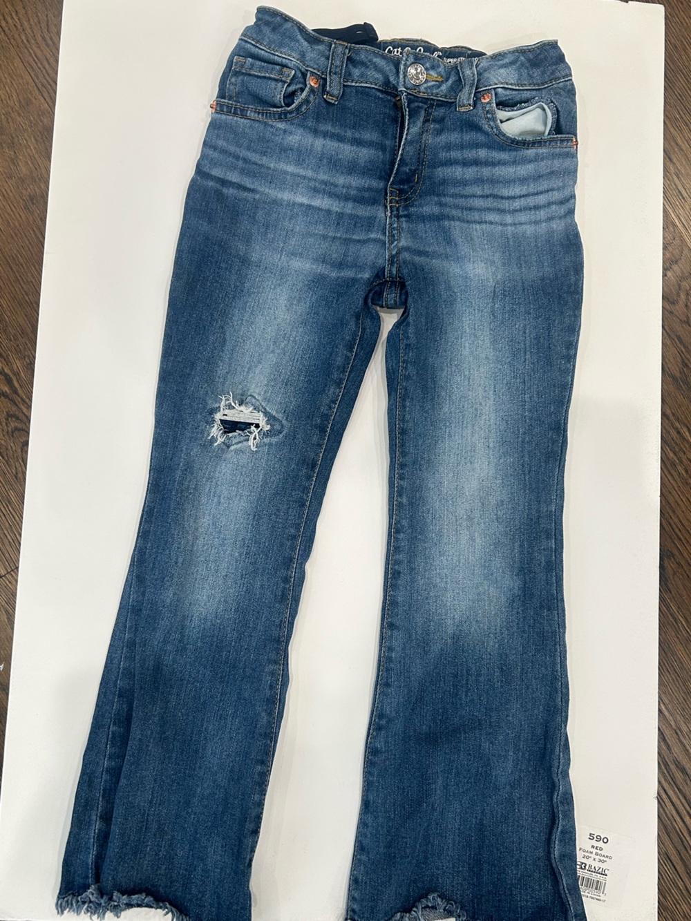 Cat & Jack Distressed Blue Kids Jeans, Size 6